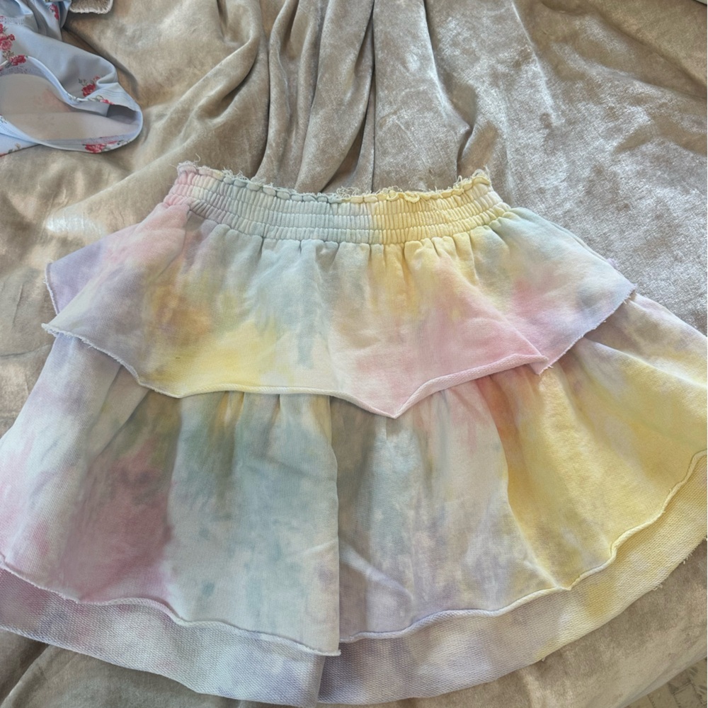 Loveshackfancy ruffle mini skirt XS unicorn